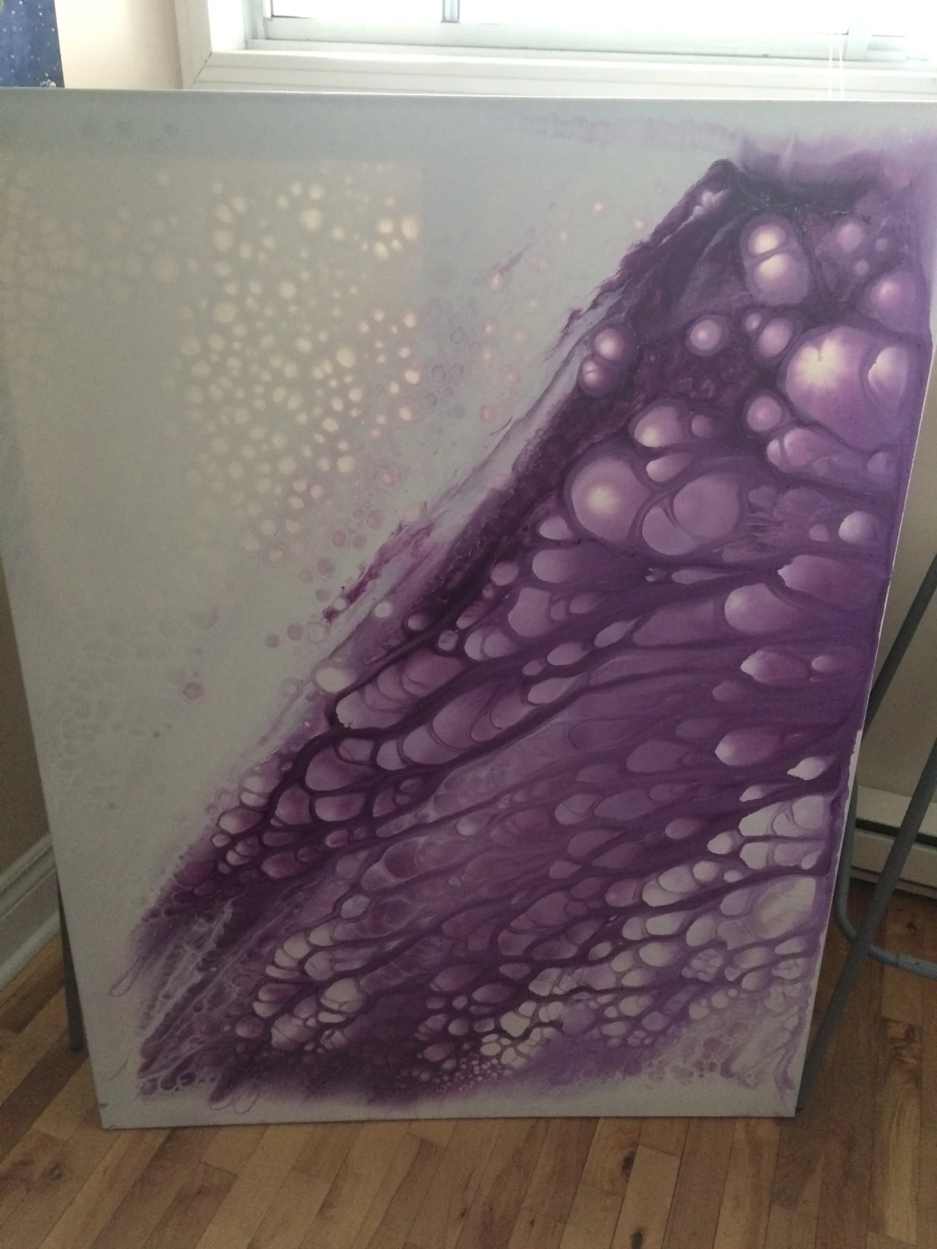 Purple cellular fluid painting