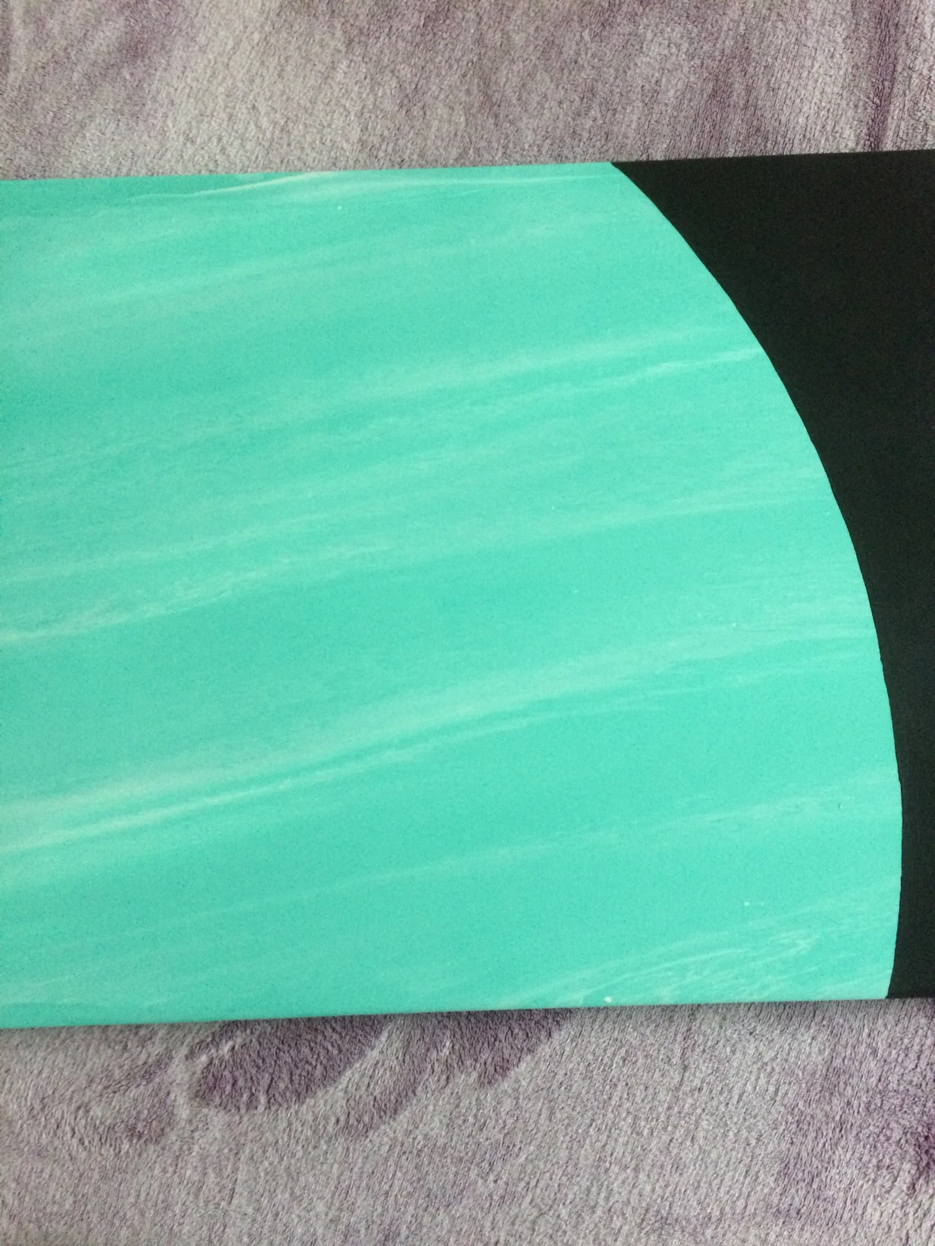 Turquoise flowing abstract painting with black star field
