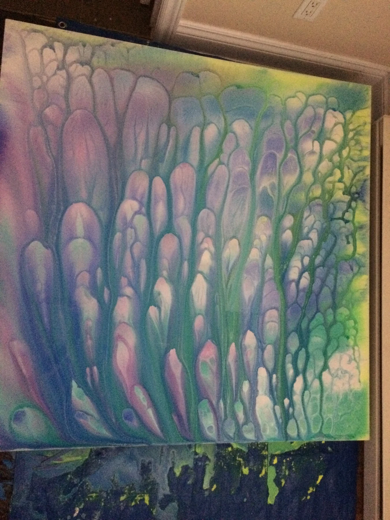 Pastel cellular abstract painting